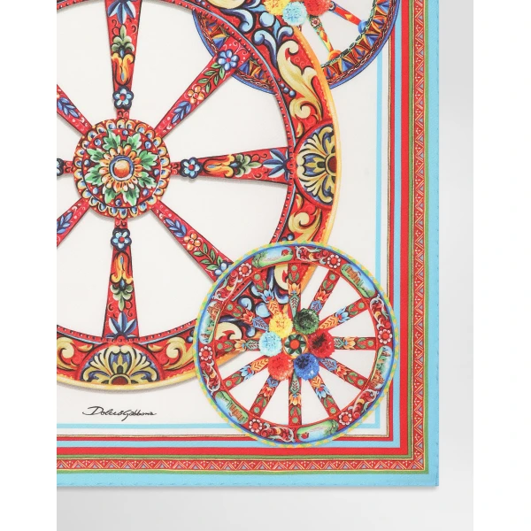 50x50 carretto-print silk twill scarf - Image 2