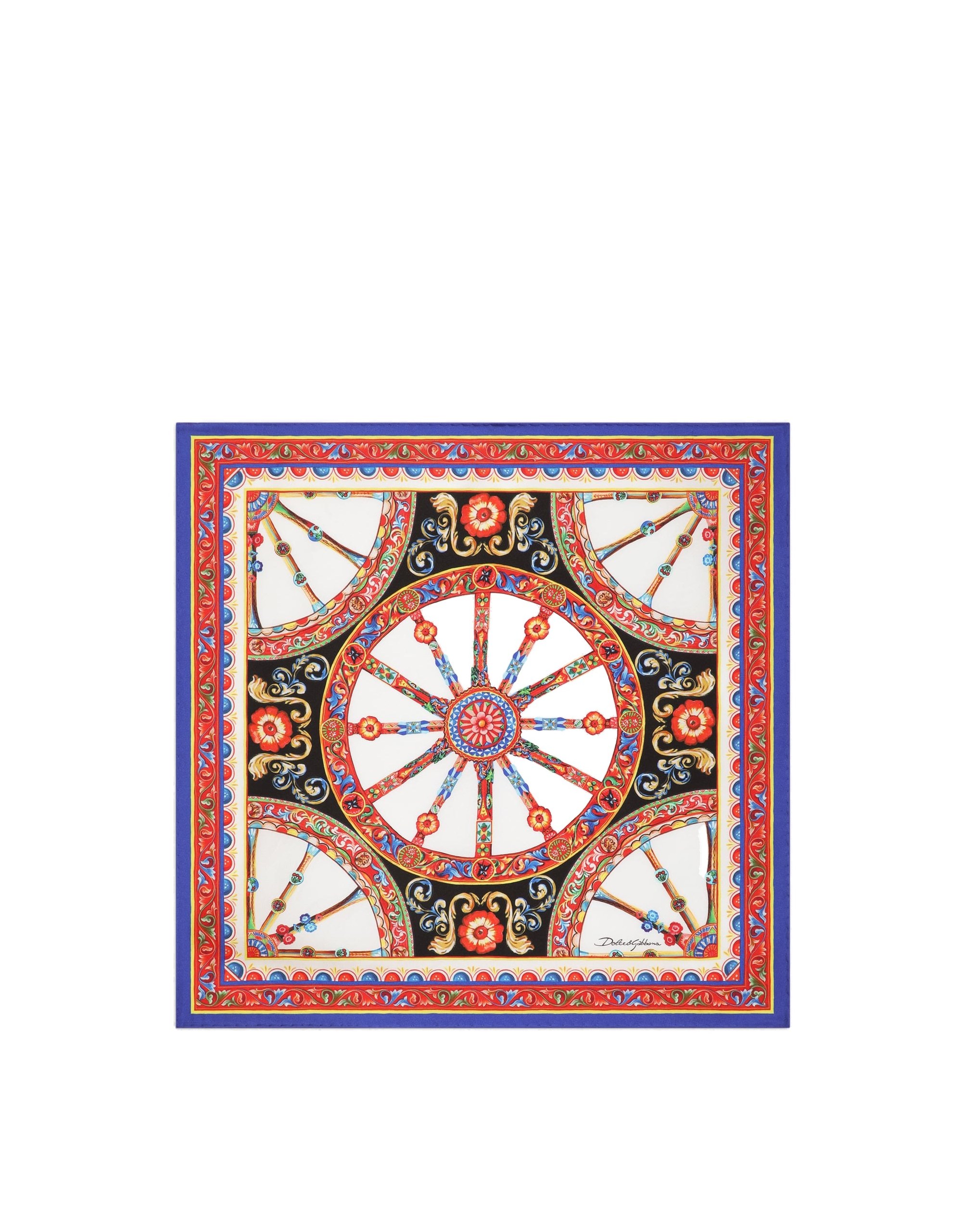 Dolce & Gabbana 50x50 carretto-print silk twill scarf in Multicolour | Buy Accessories at Luxury Shoes Dolce & Gabbana 50x50 carretto-print silk twill scarf
