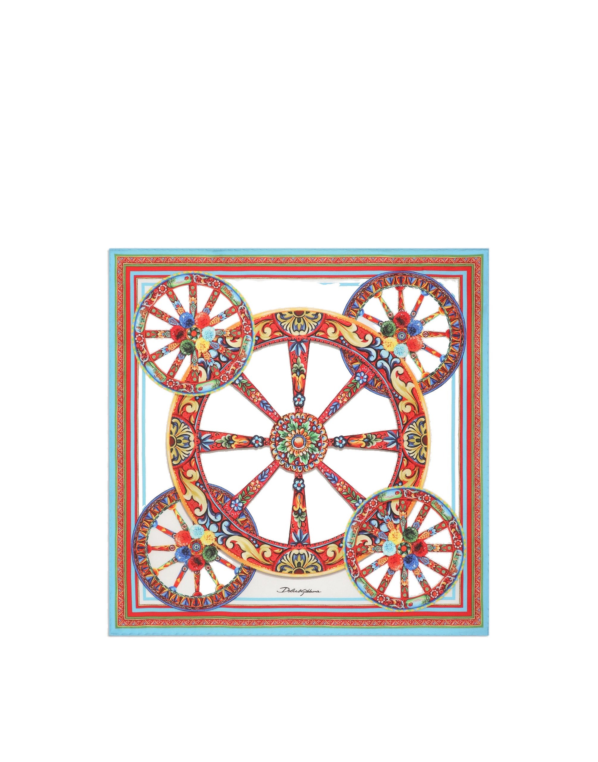 Dolce & Gabbana 50x50 carretto-print silk twill scarf in Multicolour | Buy Accessories at Luxury Shoes Dolce & Gabbana 50x50 carretto-print silk twill scarf