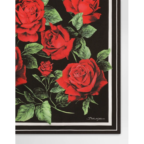 50x50 rose-print silk twill scarf - Image 2