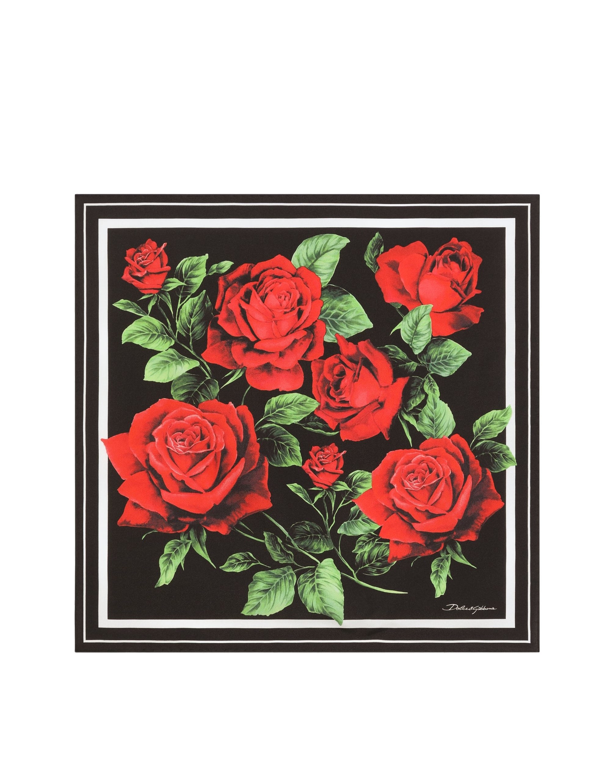 Dolce & Gabbana 50x50 rose-print silk twill scarf in Print | Buy Accessories at Luxury Shoes Dolce & Gabbana 50x50 rose-print silk twill scarf