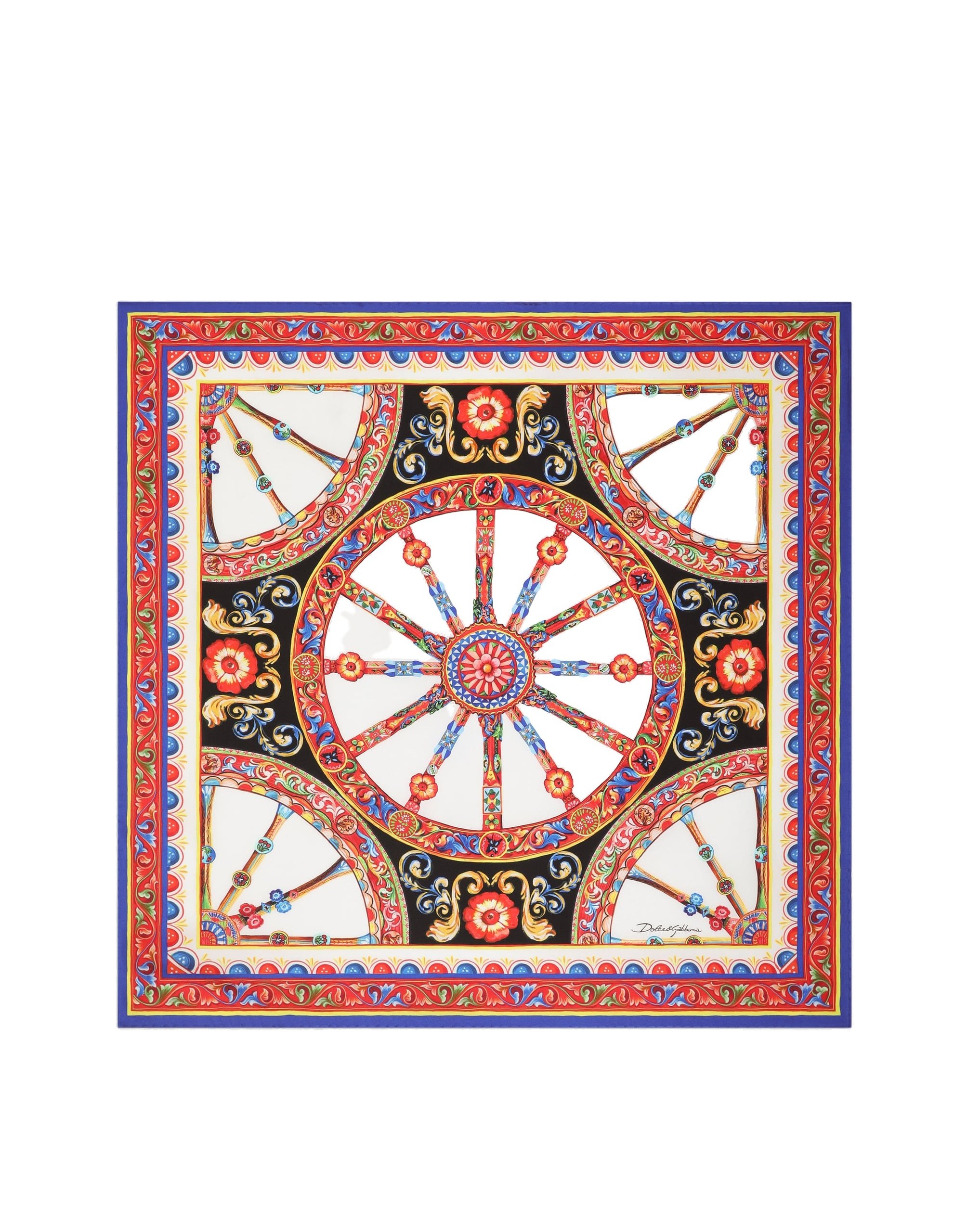 Dolce & Gabbana 70x70 carretto-print silk twill scarf in Multicolour | Buy Accessories at Luxury Shoes Dolce & Gabbana 70x70 carretto-print silk twill scarf