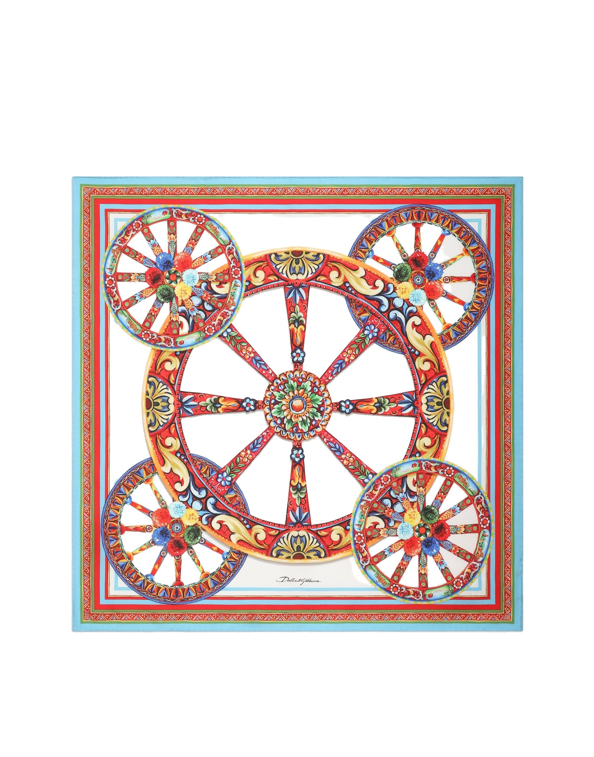 Dolce & Gabbana 70x70 carretto-print silk twill scarf in Multicolour | Buy Accessories at Luxury Shoes Dolce & Gabbana 70x70 carretto-print silk twill scarf