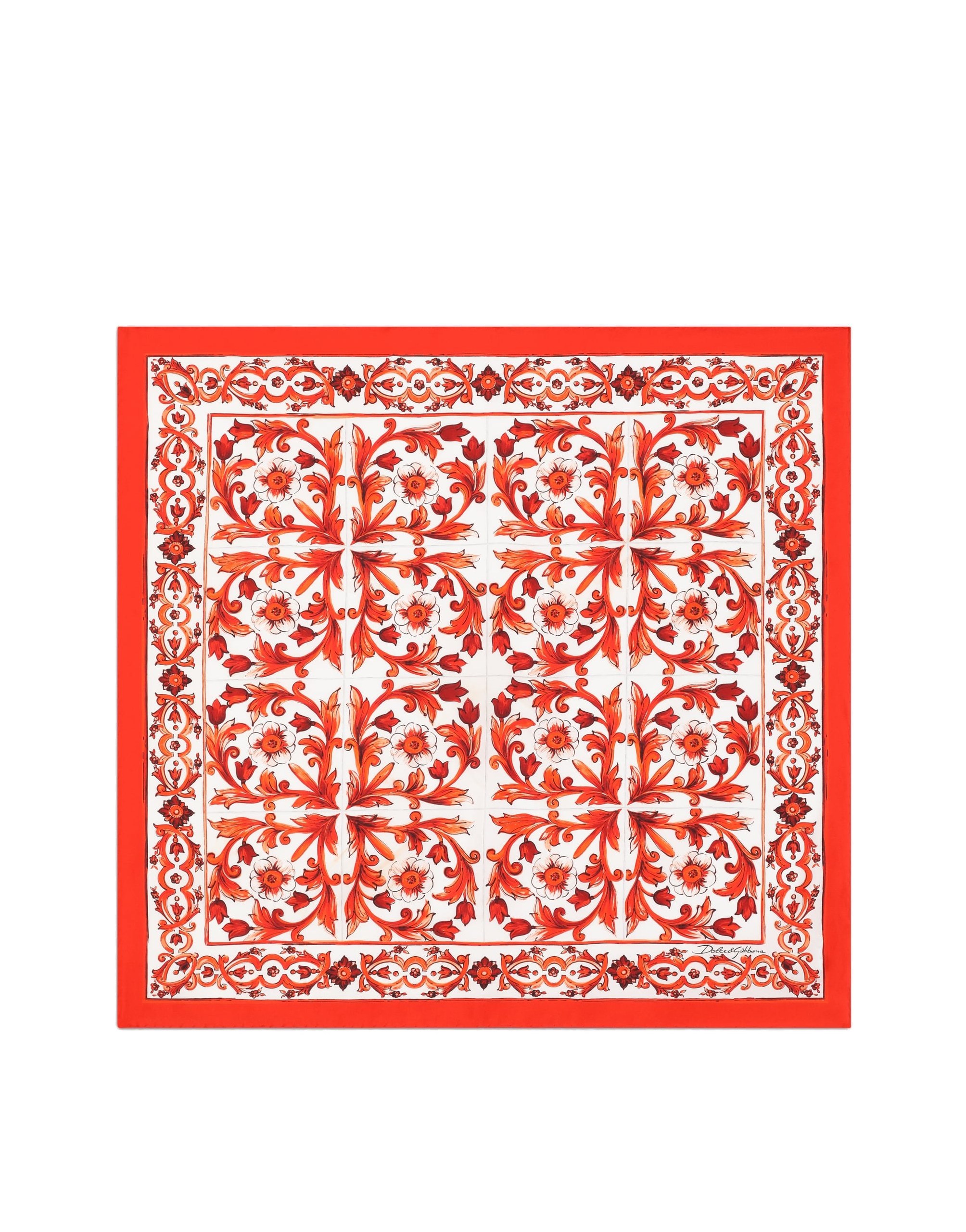 Dolce & Gabbana 70x70 majolica-print silk twill scarf in Multicolour | Buy Accessories at Luxury Shoes Dolce & Gabbana 70x70 majolica-print silk twill scarf