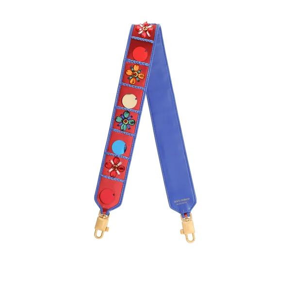 Bag shoulder strap with embroidery