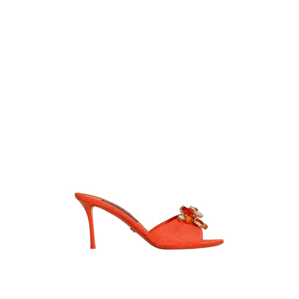 Brocade mules with embroidery