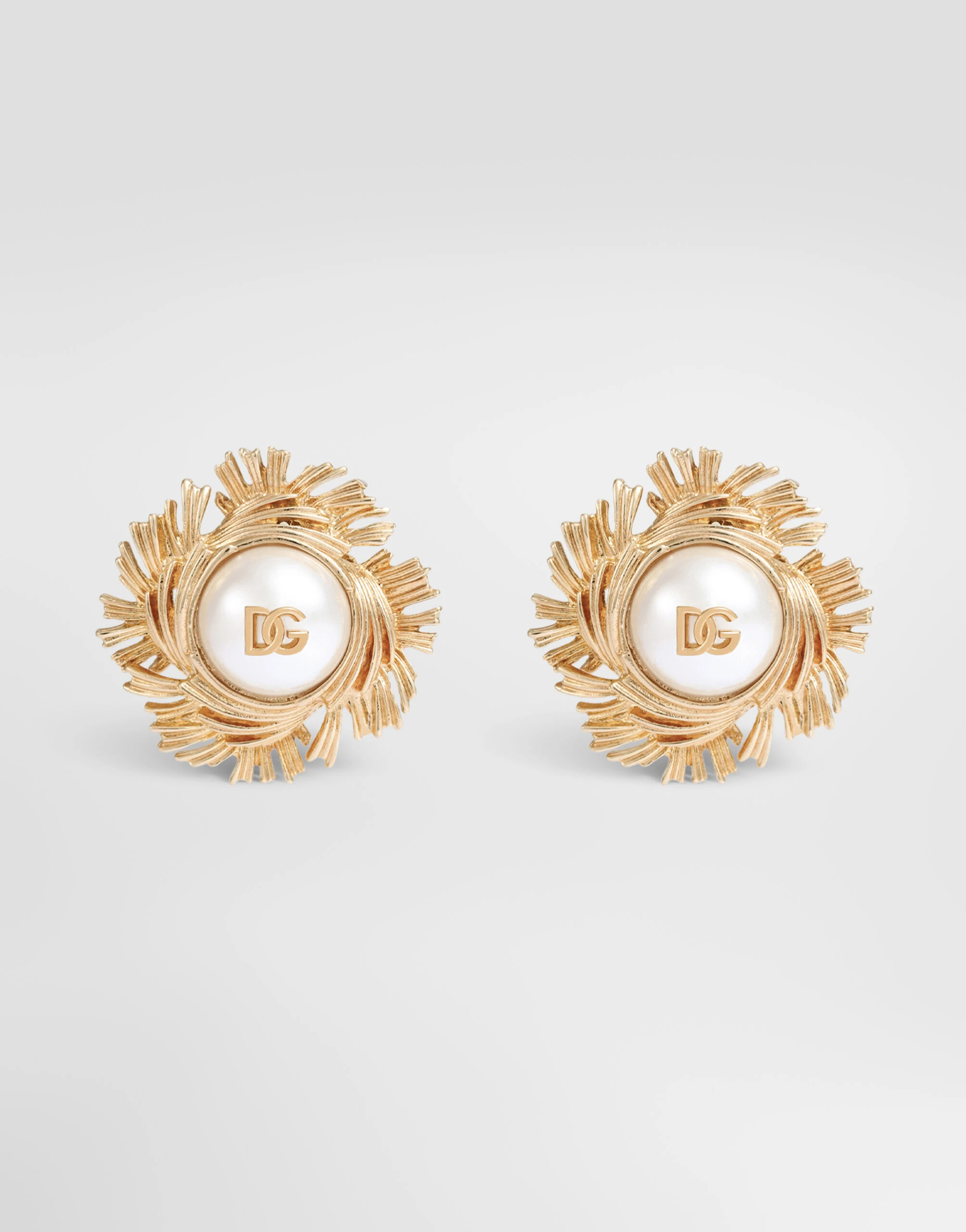 Dolce & Gabbana Cabochon clip earrings in Gold | Buy Jewelry at Luxury Shoes Dolce & Gabbana Cabochon clip earrings