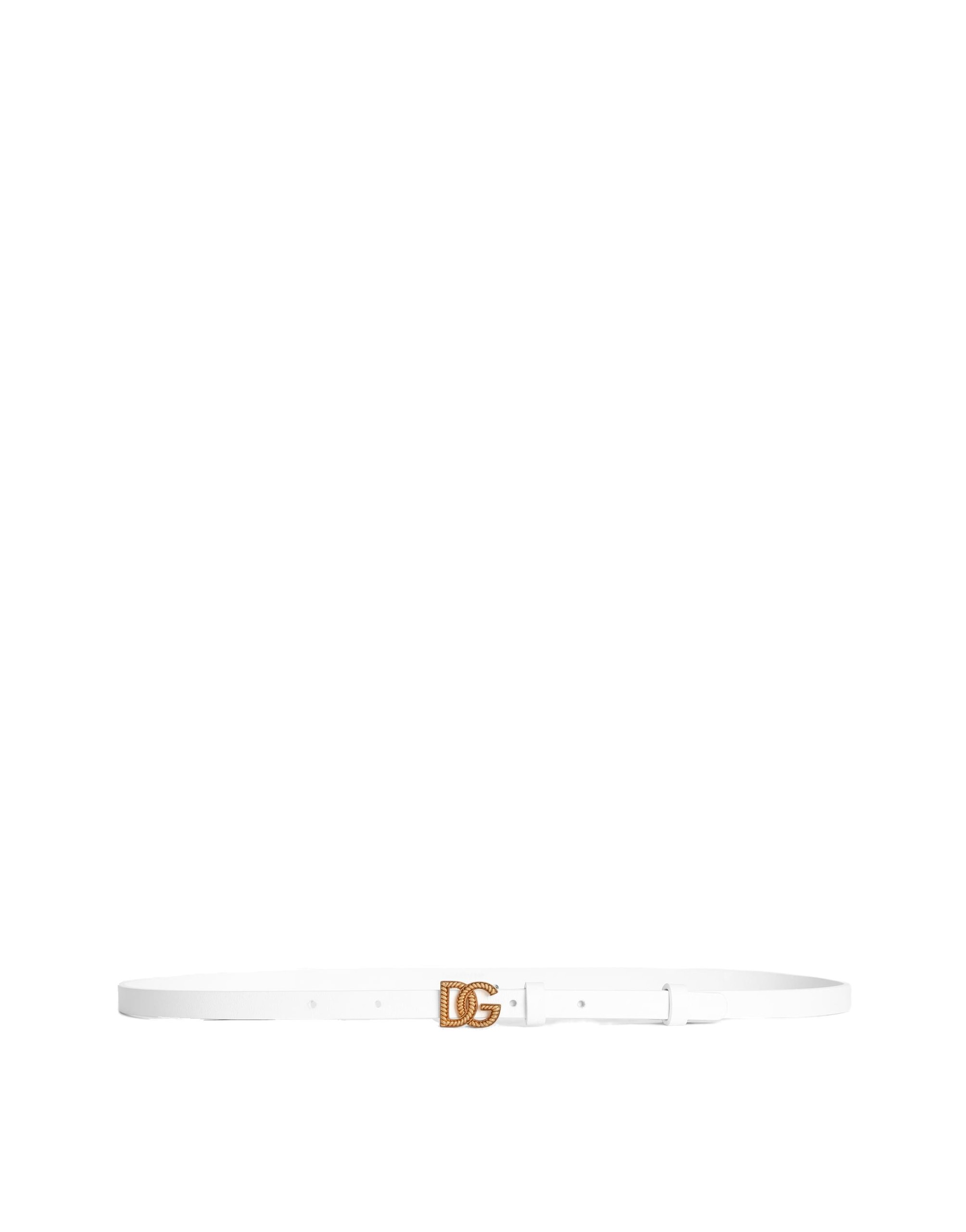 Dolce & Gabbana Calfskin belt in White | Buy Accessories at Luxury Shoes Dolce & Gabbana Calfskin belt