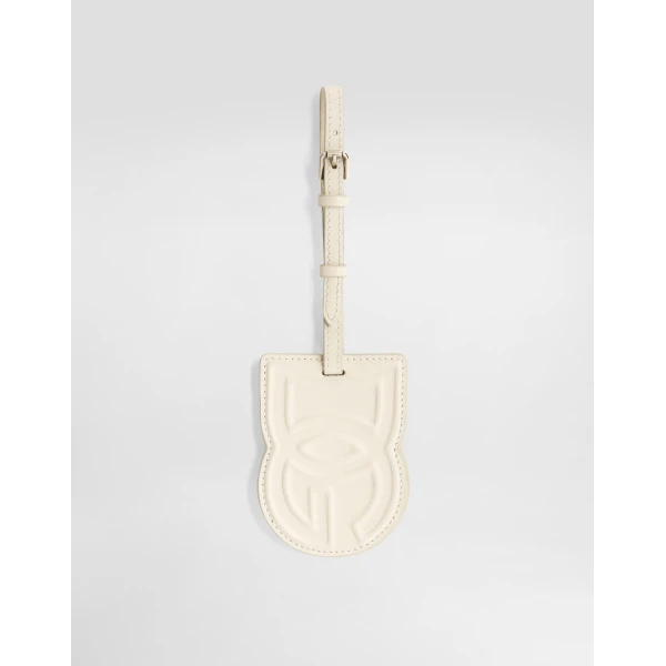 Calfskin keychain with dg logo