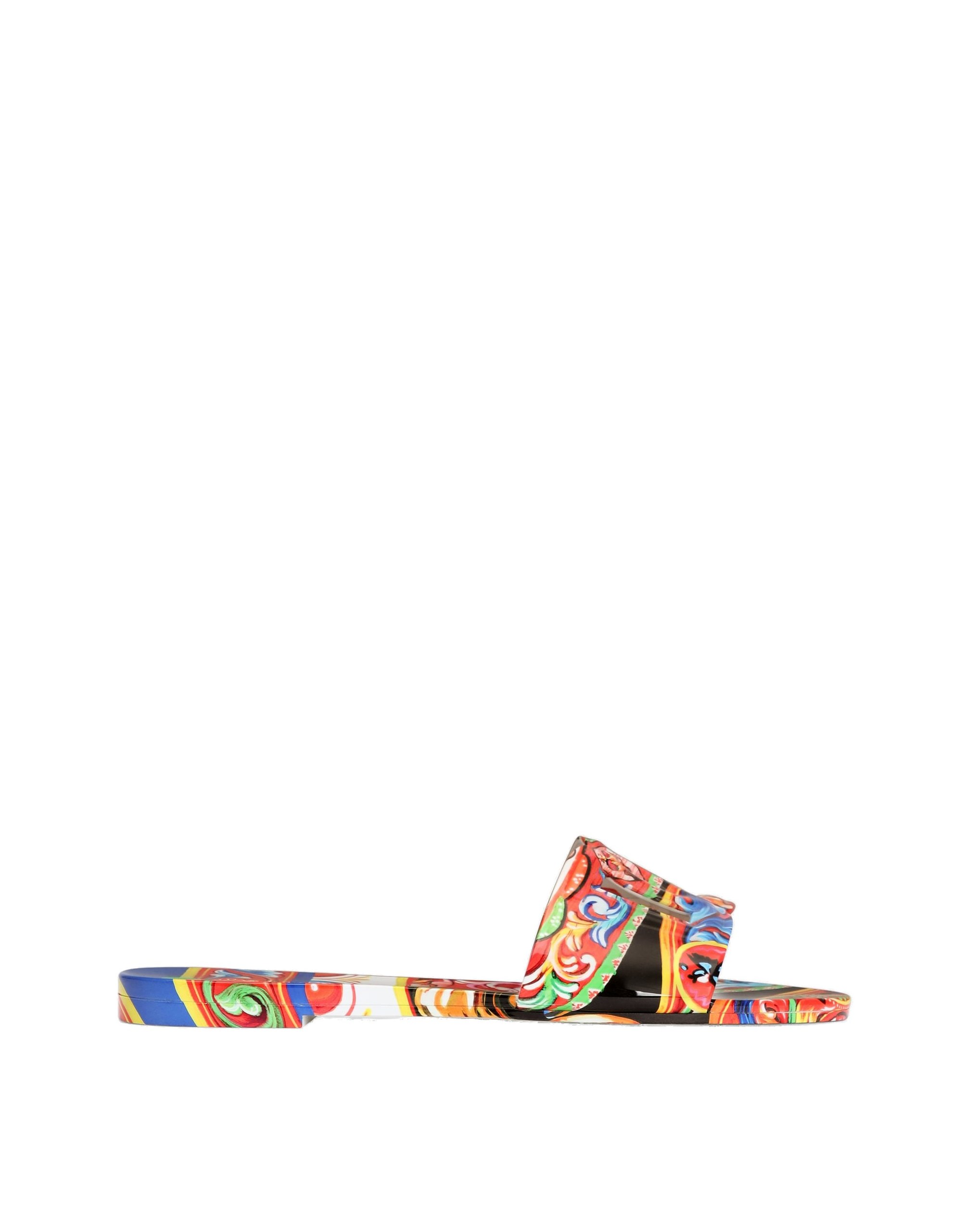 Dolce & Gabbana Carretto-print rubber beachwear slides in Multicolour | Buy Shoes at Luxury Shoes Dolce & Gabbana Carretto-print rubber beachwear slides