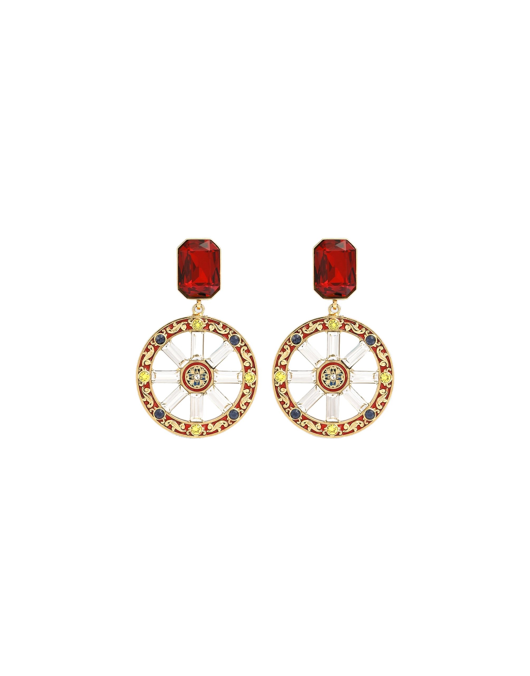 Dolce & Gabbana Carretto wheel clip earrings in Multicolour | Buy Jewelry at Luxury Shoes Dolce & Gabbana Carretto wheel clip earrings