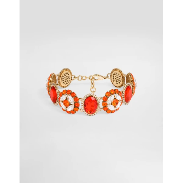 Choker necklace with rhinestones