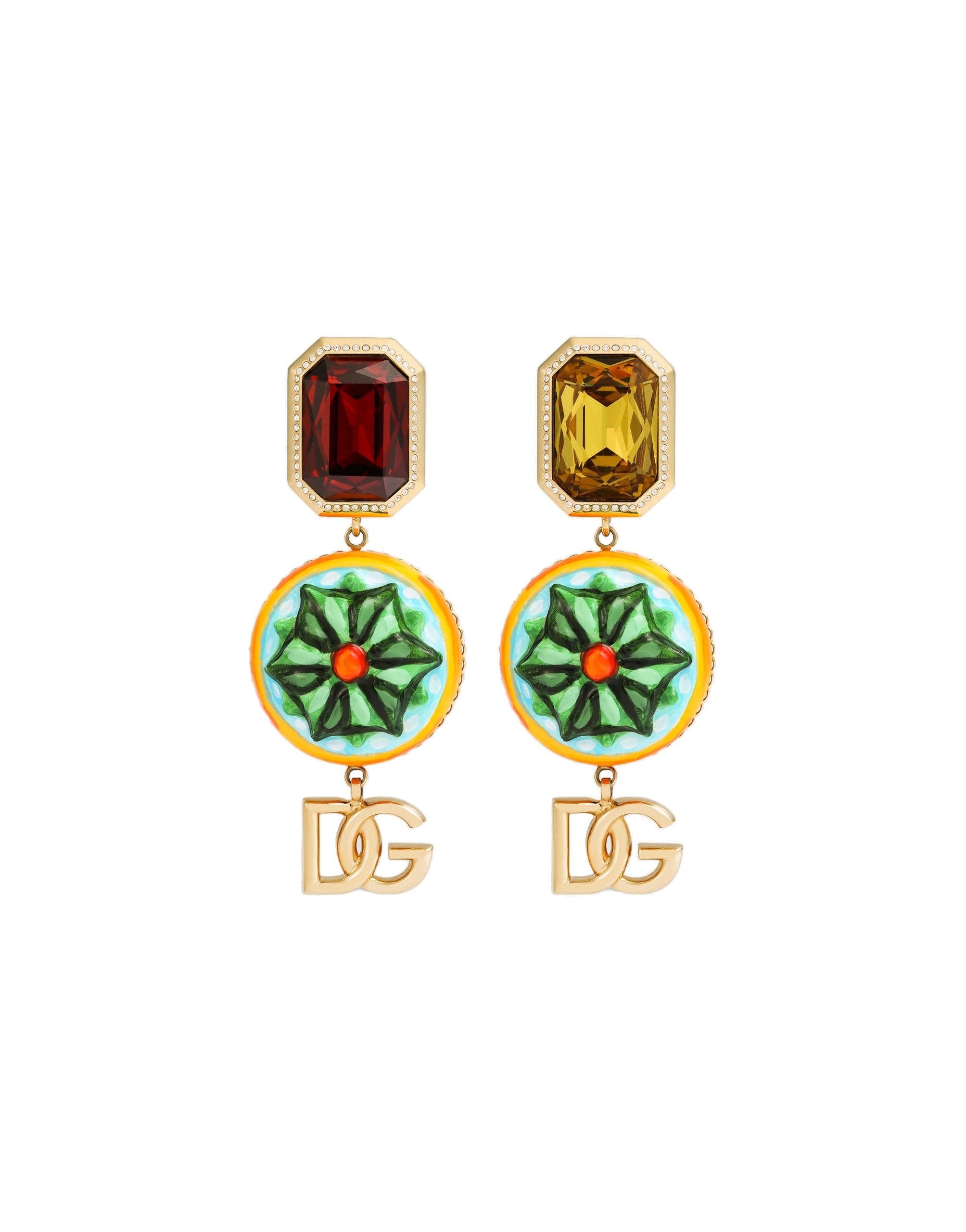 Dolce & Gabbana Clip earrings in Multicolour | Buy Jewelry at Luxury Shoes Dolce & Gabbana Clip earrings