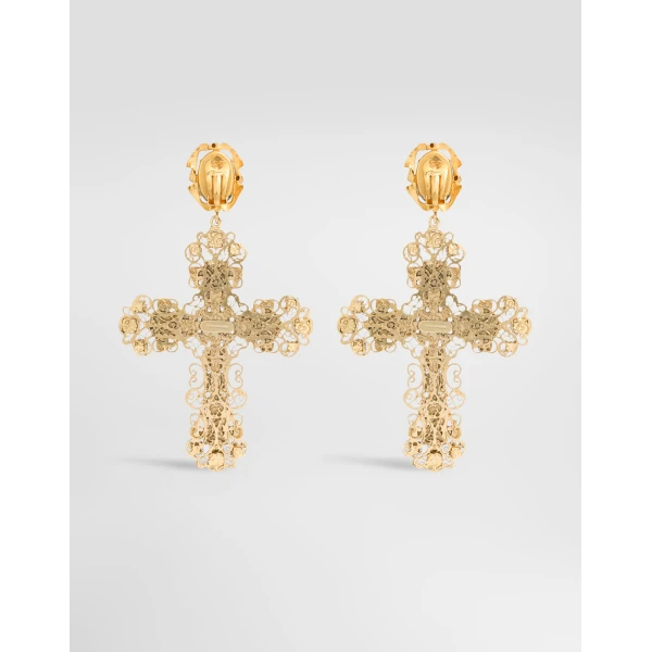 Clip earrings with crosses - Image 3