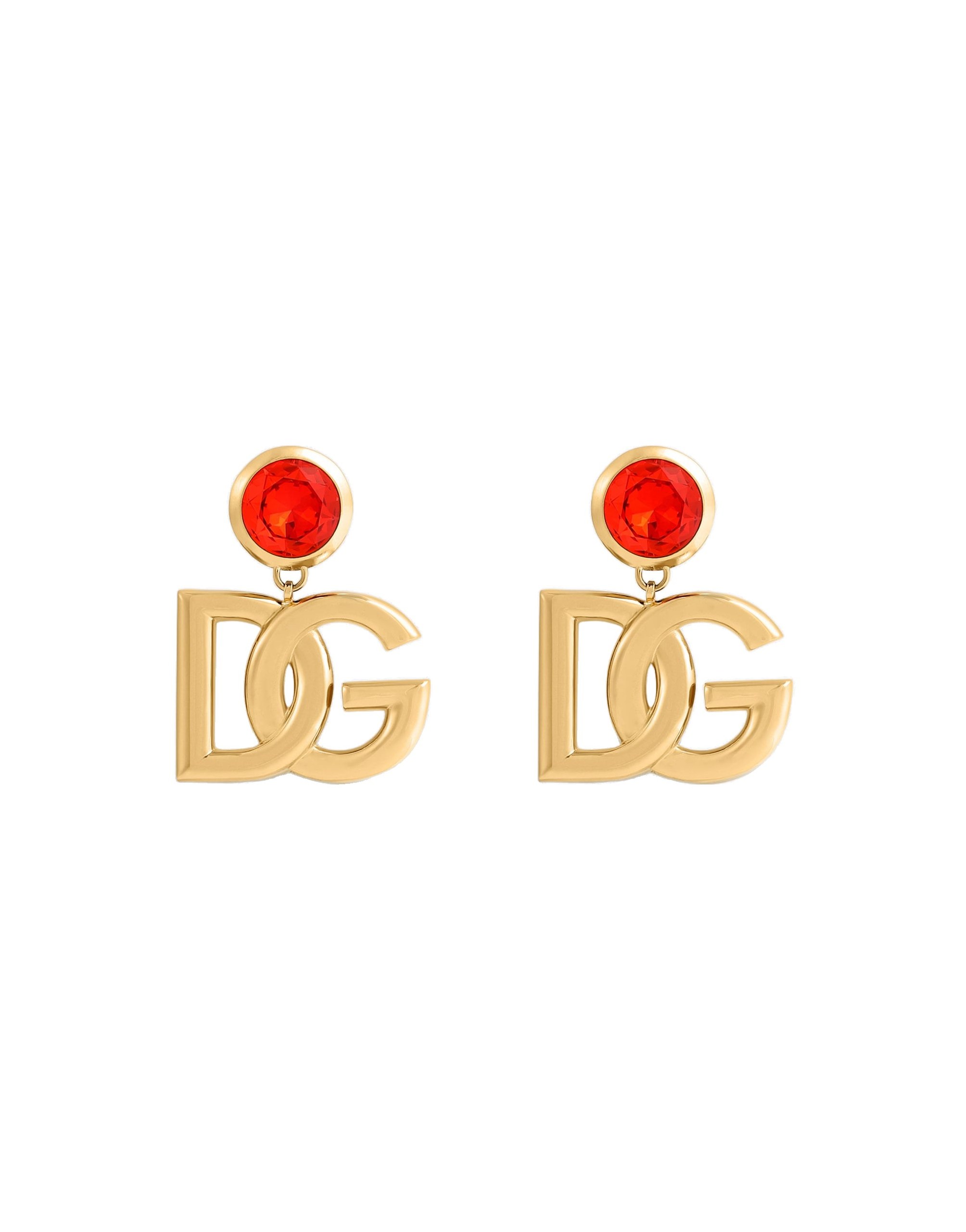 Dolce & Gabbana Clip earrings with logo in Orange | Buy Jewelry at Luxury Shoes Dolce & Gabbana Clip earrings with logo