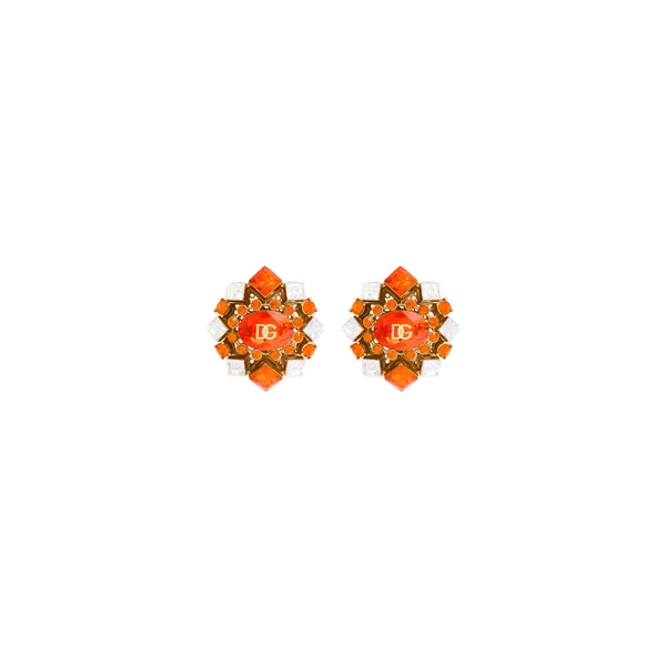 Clip earrings with rhinestones