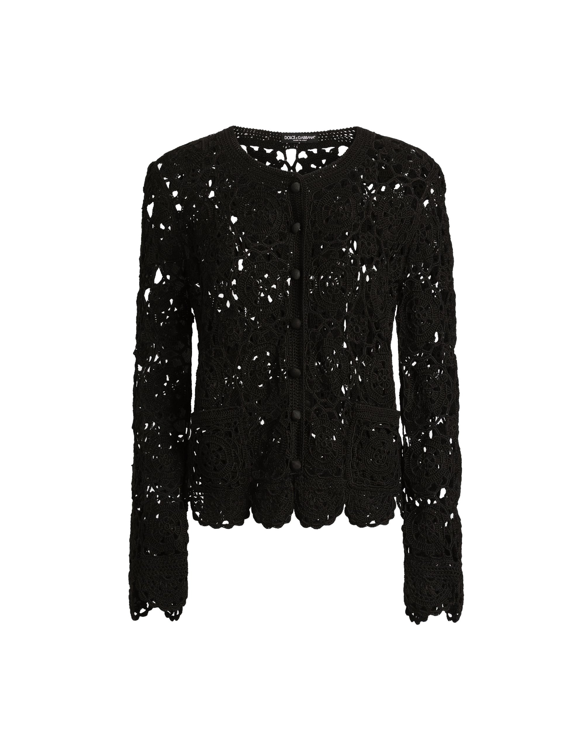 Dolce & Gabbana Crochet-knit cardigan | Knitwear | Luxury Shoes Dolce & Gabbana Crochet-knit cardigan