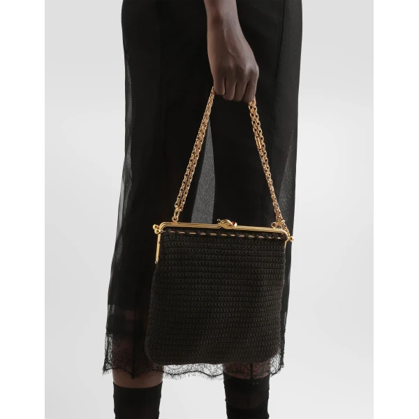 Dina shoulder and crossbody bag in crochet cotton - Image 3