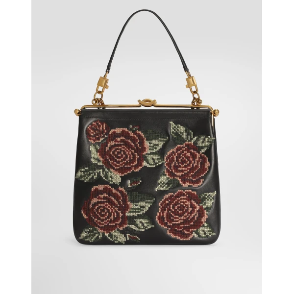 Dina shoulder and crossbody bag with fine stitch embroidery - Image 5