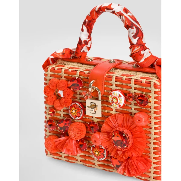 Dolce Box handbag in raffia - Image 6