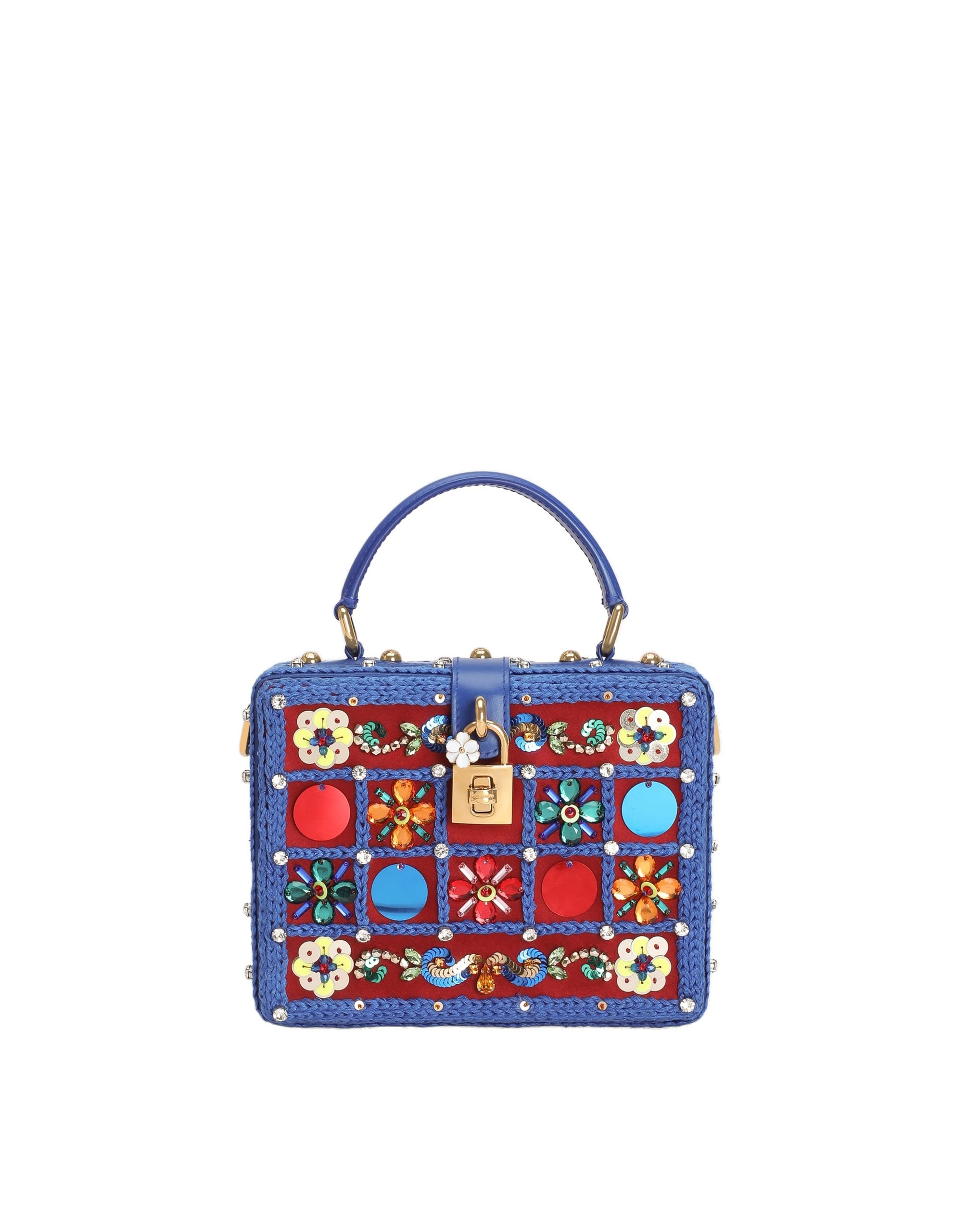 Dolce & Gabbana Dolce Box handbag with embroidery in Multicolour | Buy Bags at Luxury Shoes Dolce & Gabbana Dolce Box handbag with embroidery