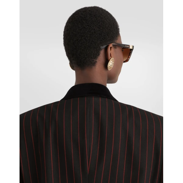 Double-breasted jacket in pinstripe wool - Image 5