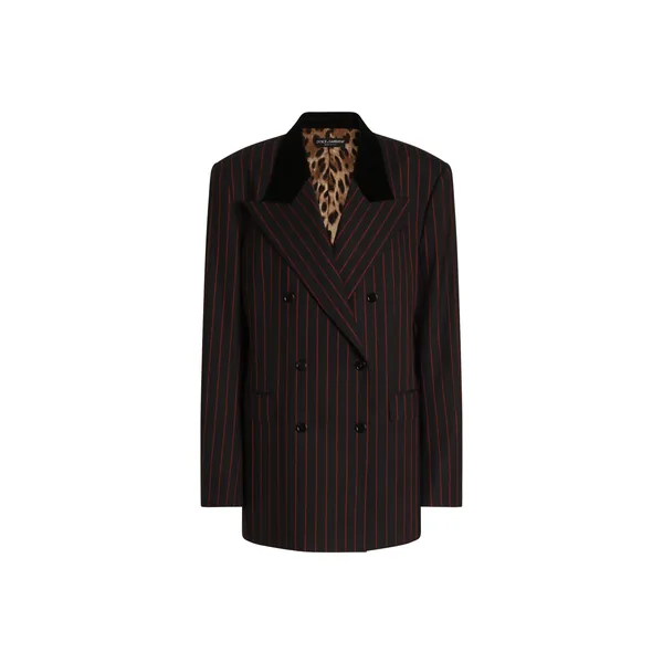 Double-breasted jacket in pinstripe wool