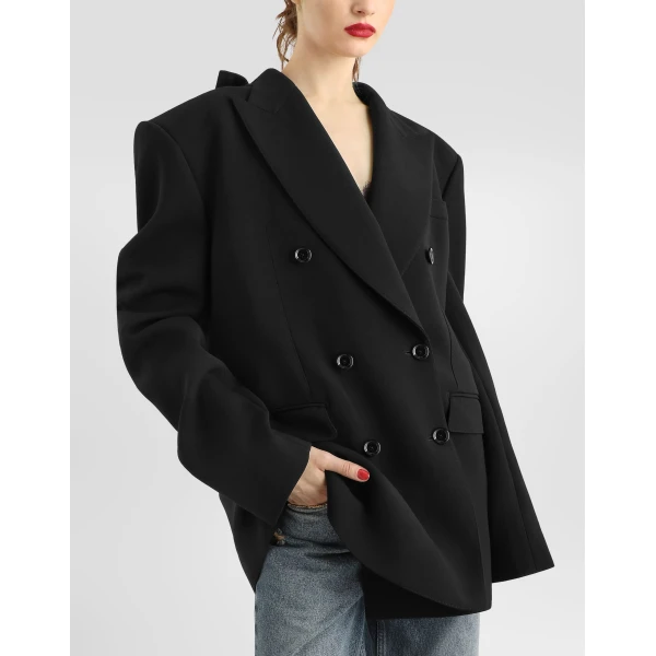 Double-breasted jacket in wool gabardine - Image 4