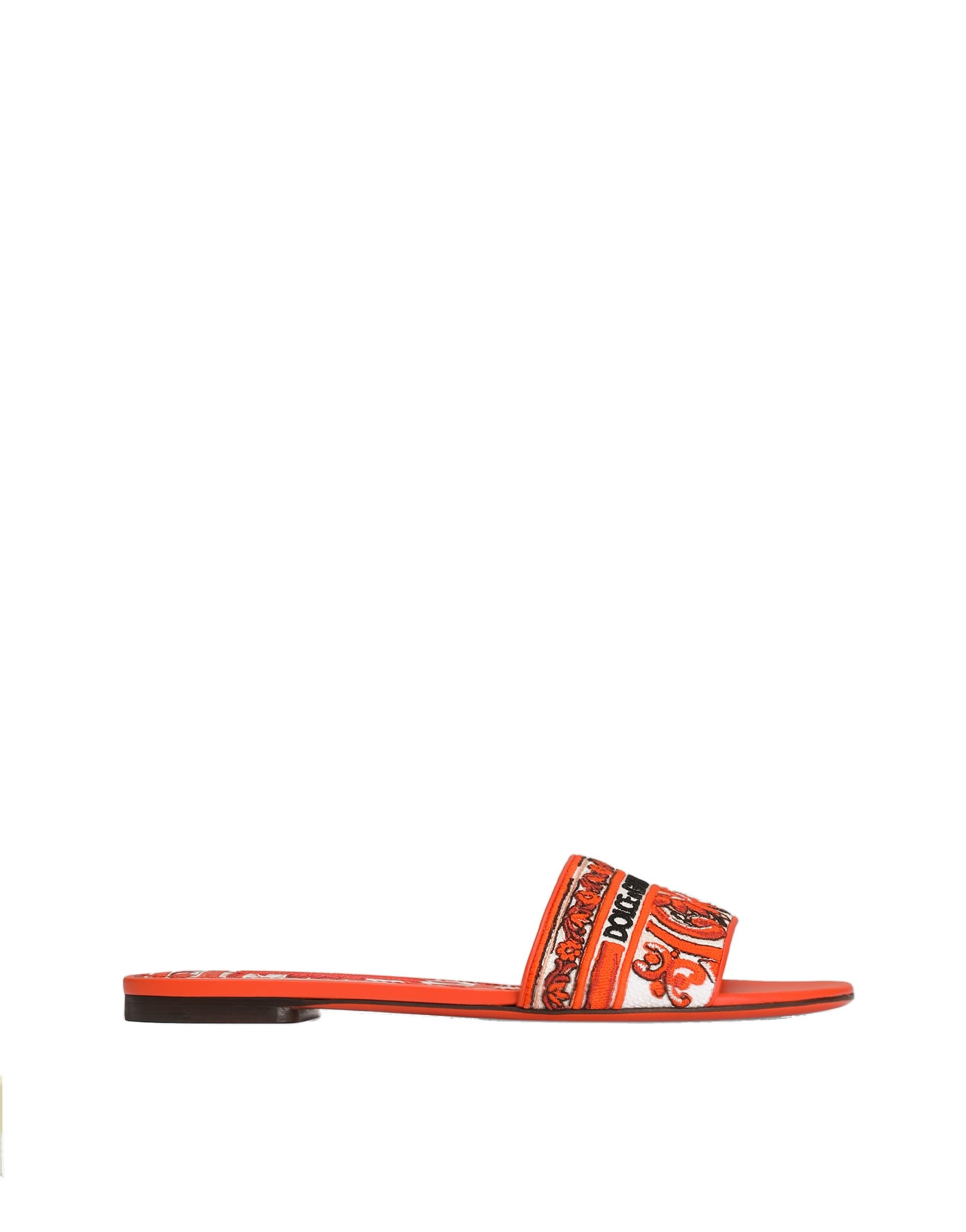 Dolce & Gabbana Flat slippers with majolica embroidery in Multicolour | Buy Shoes at Luxury Shoes Dolce & Gabbana Flat slippers with majolica embroidery