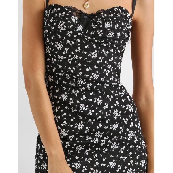 Floral-print charmeuse dress - Image 5