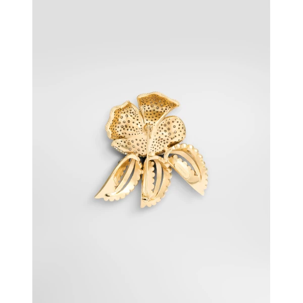 Flower brooch with rhinestones - Image 2