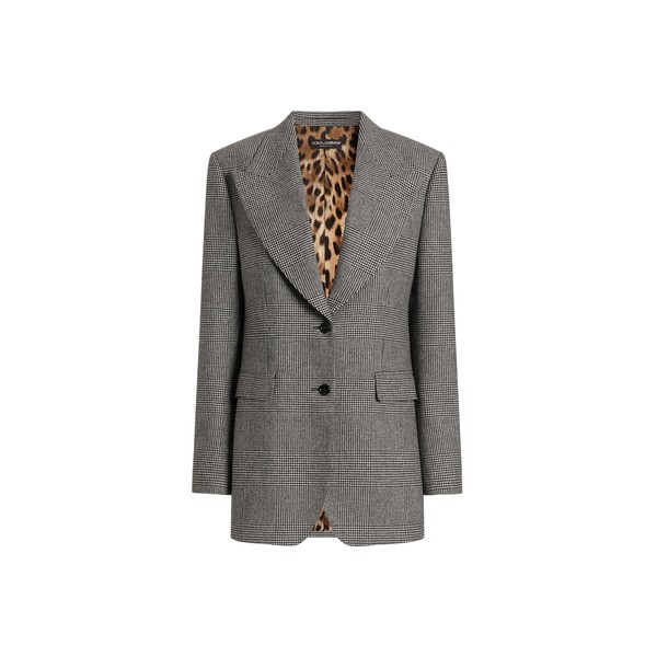 Dolce & Gabbana Glen plaid flannel single-breasted jacket