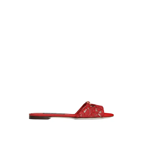 Lace flat slides