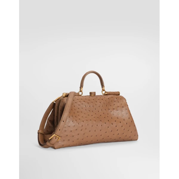 Large Grandma ostrich leather handbag - Image 4