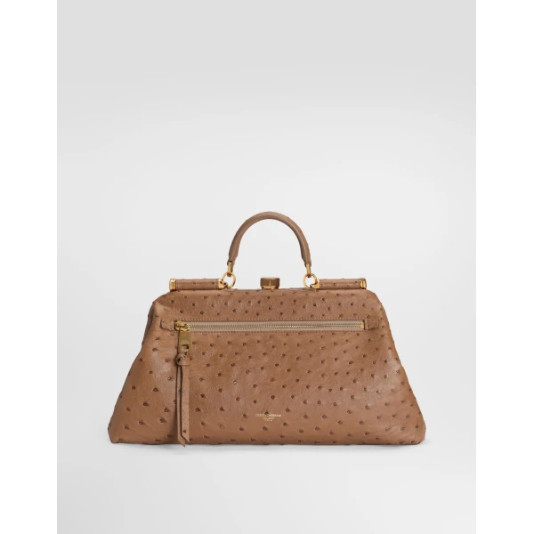 Large Grandma ostrich leather handbag - Image 5
