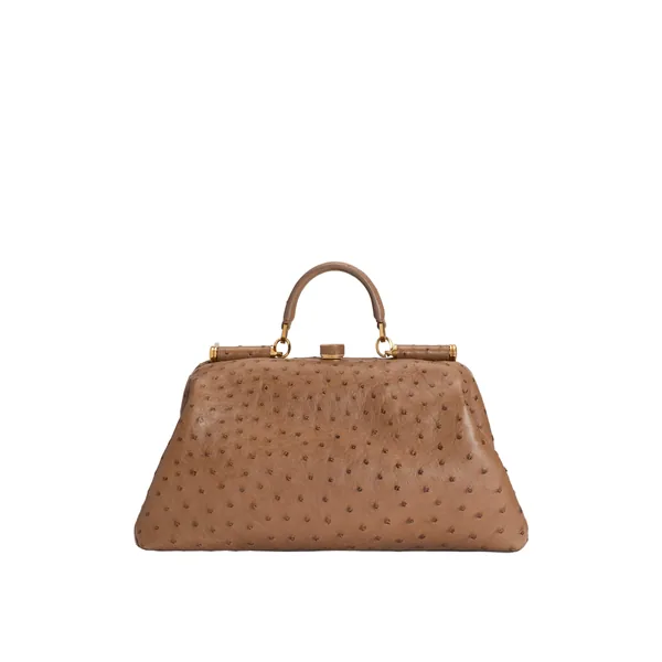 Large Grandma ostrich leather handbag