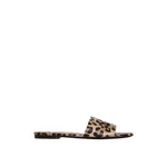Dolce & Gabbana Leo-print calfskin flat slides