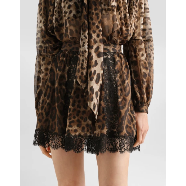 Leo-print chiffon skirt - Image 4