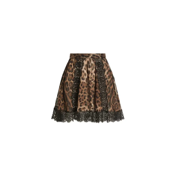 Dolce & Gabbana Leo-print chiffon skirt
