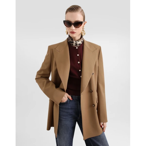 Linda double-breasted jacket in micro-ribbed fabric - Image 4