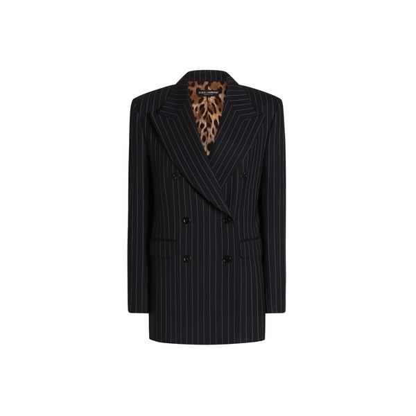 Dolce & Gabbana Linda double-breasted jacket in pinstripe wool