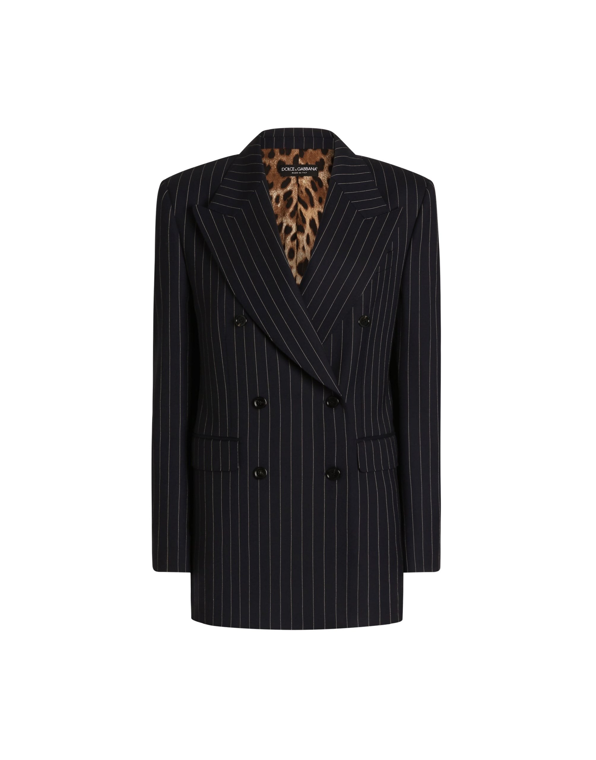 Dolce & Gabbana Linda double-breasted jacket in pinstripe wool | Jackets | Luxury Shoes Dolce & Gabbana Linda double-breasted jacket in pinstripe wool