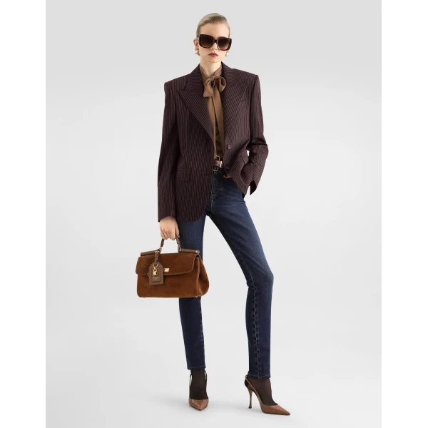 Linda single-breasted jacket in pinstripe wool - Image 2