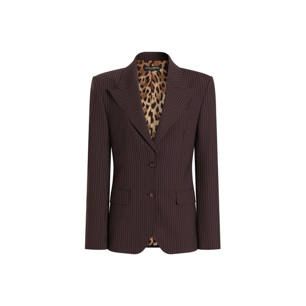 Dolce & Gabbana Linda single-breasted jacket in pinstripe wool