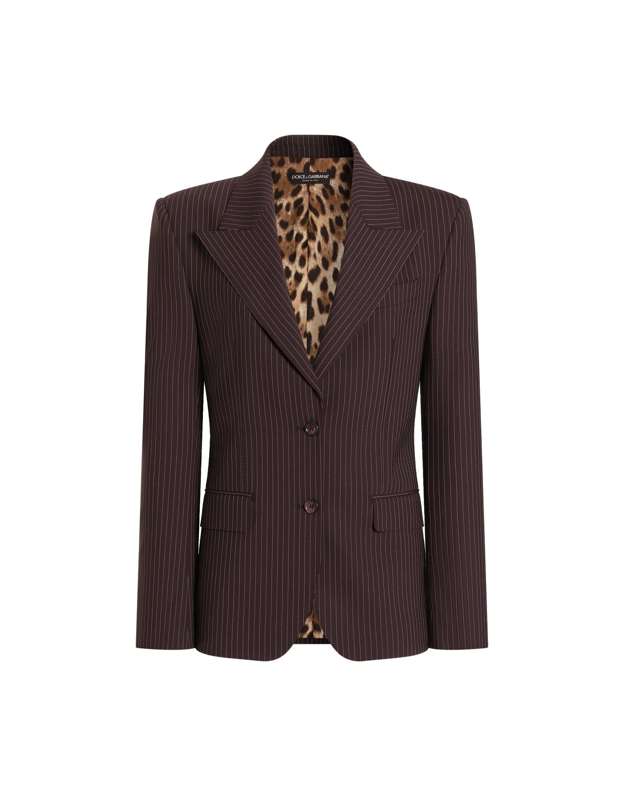 Dolce & Gabbana Linda single-breasted jacket in pinstripe wool | Jackets | Luxury Shoes Dolce & Gabbana Linda single-breasted jacket in pinstripe wool