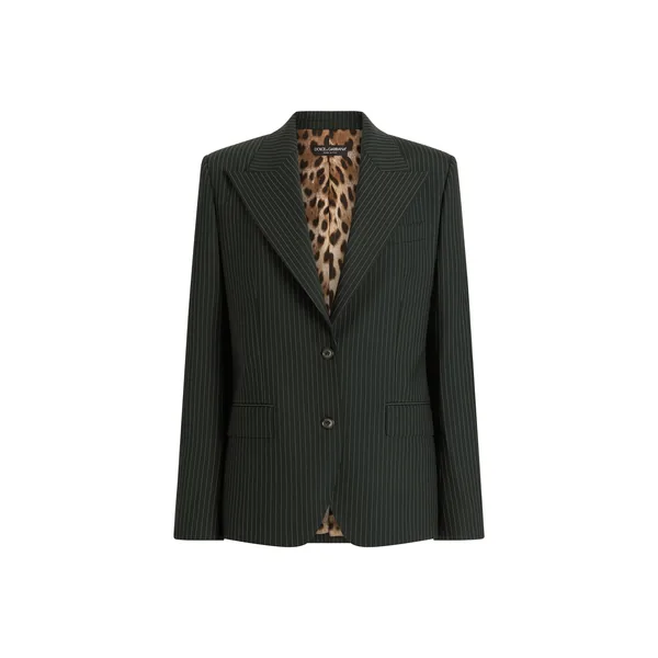 Dolce & Gabbana Linda single-breasted jacket in pinstripe wool