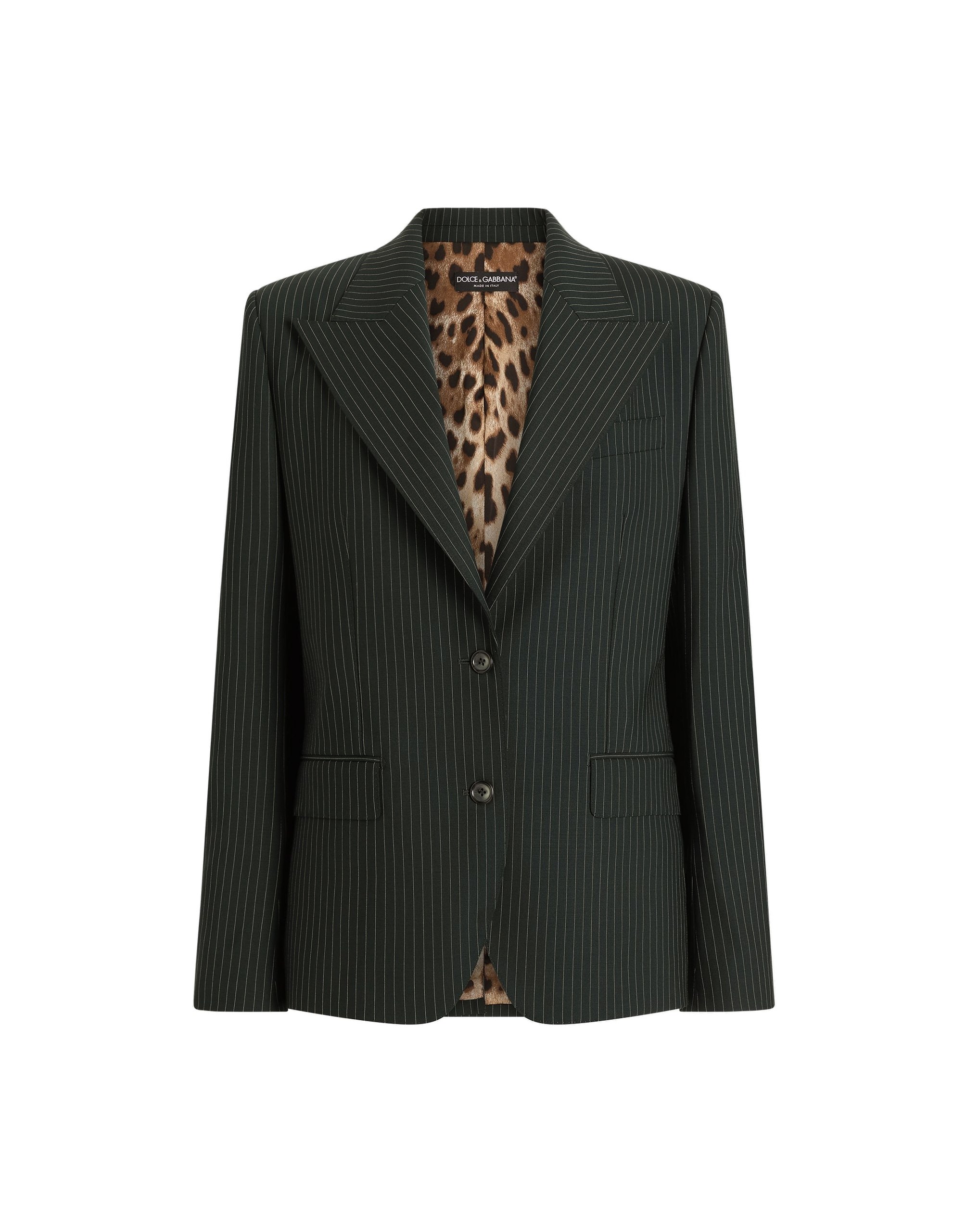 Dolce & Gabbana Linda single-breasted jacket in pinstripe wool | Jackets | Luxury Shoes Dolce & Gabbana Linda single-breasted jacket in pinstripe wool