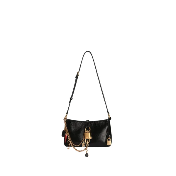 Lock shoulder bag in calfskin