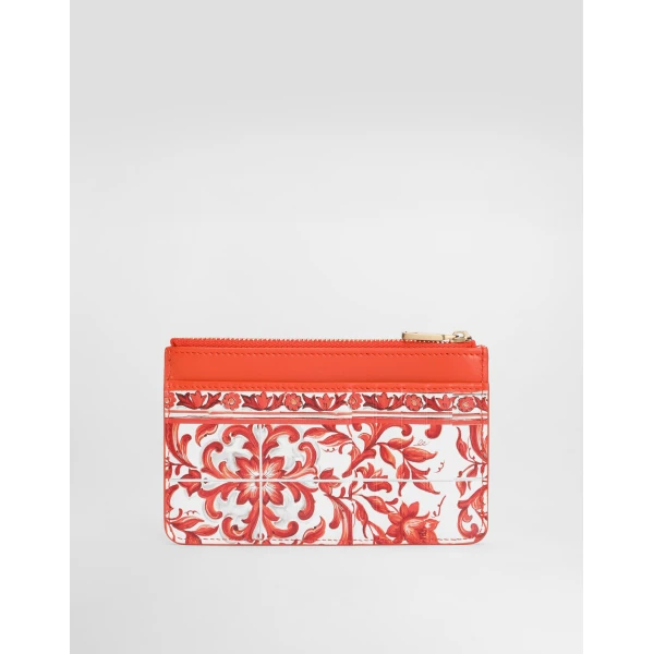 Majolica-print 3.5 calfskin card holder - Image 3