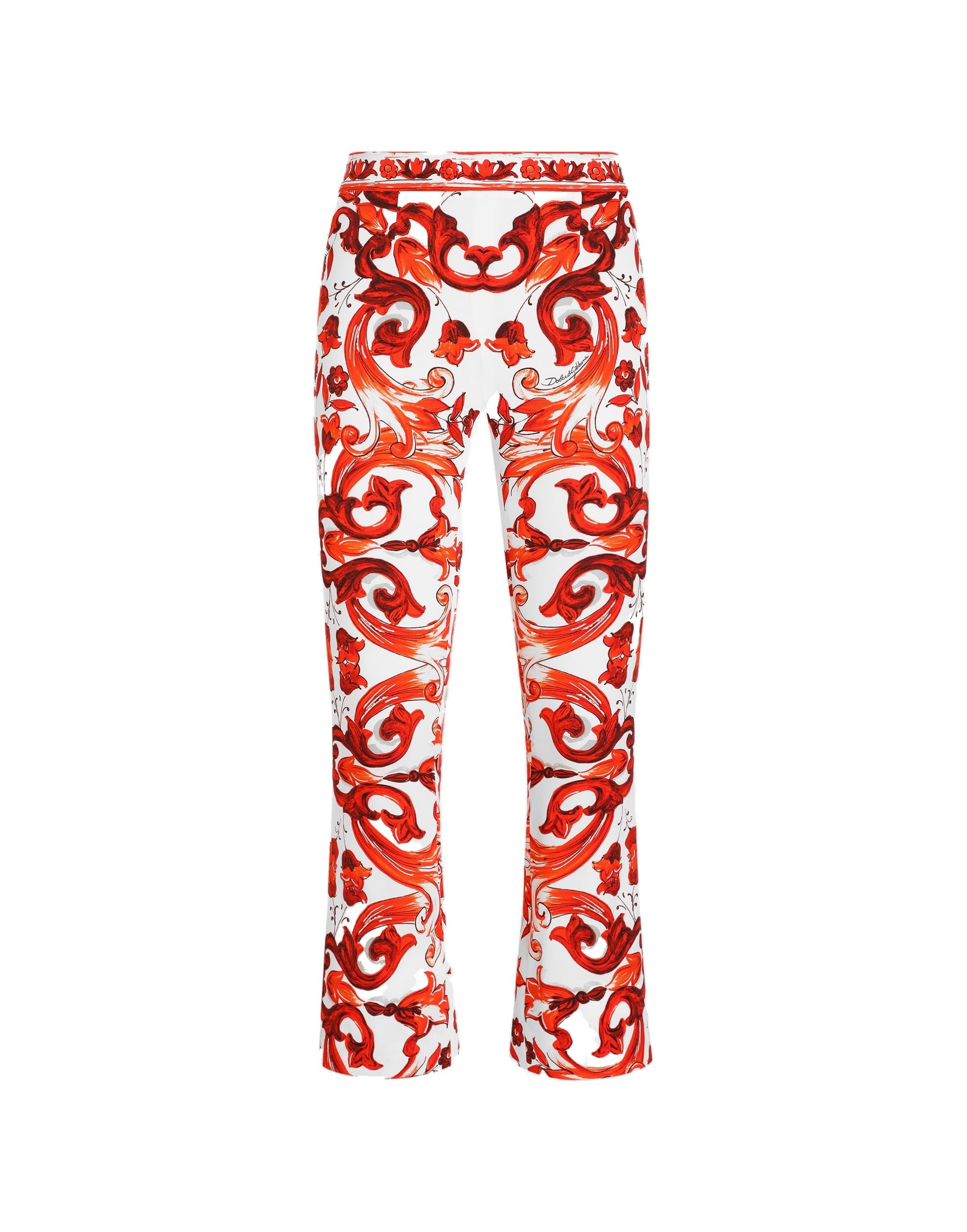 Dolce & Gabbana Majolica-print charmeuse trousers | Pants | Luxury Shoes Dolce & Gabbana Majolica-print charmeuse trousers